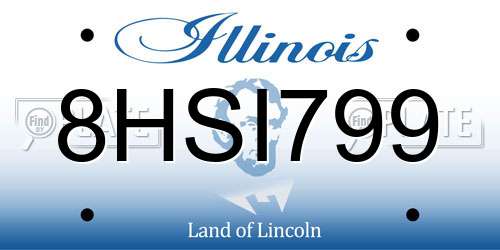 8HSI799 Illinois License Plate