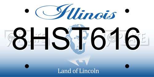 8HST616 Illinois License Plate