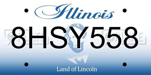 8HSY558 Illinois License Plate