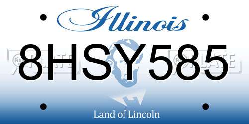 8HSY585 Illinois License Plate