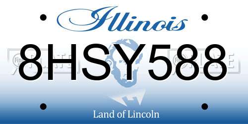 8HSY588 Illinois License Plate