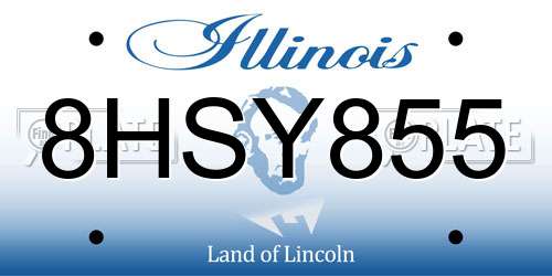 8HSY855 Illinois License Plate