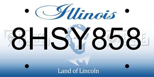 8HSY858 Illinois License Plate