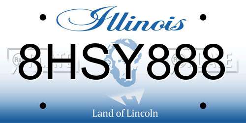 8HSY888 Illinois License Plate
