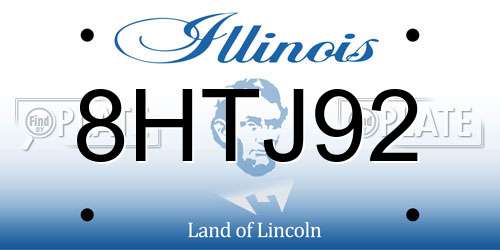 8HTJ92 Illinois License Plate