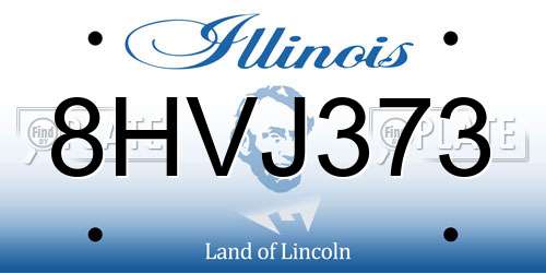 8HVJ373 Illinois License Plate