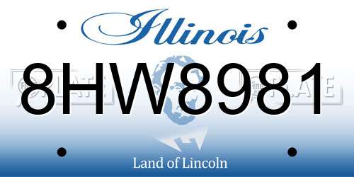 8HW8981 Illinois License Plate