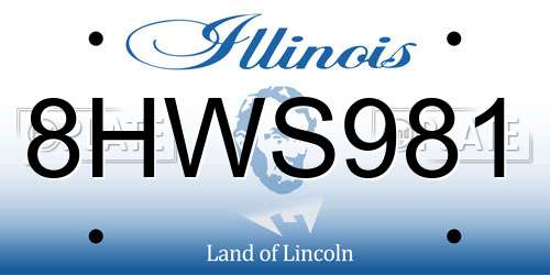 8HWS981 Illinois License Plate