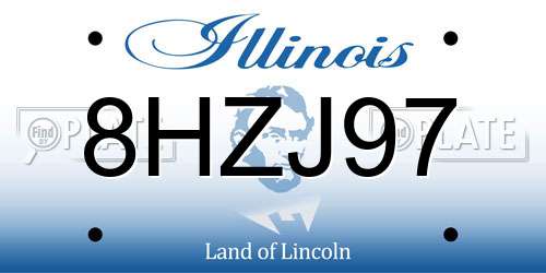 8HZJ97 Illinois License Plate