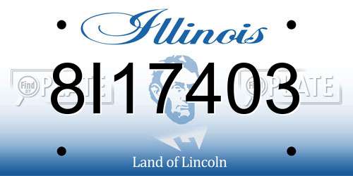 8I17403 Illinois License Plate