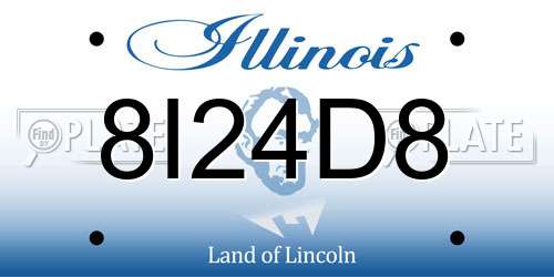 8I24D8 Illinois License Plate