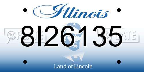 8I26135 Illinois License Plate