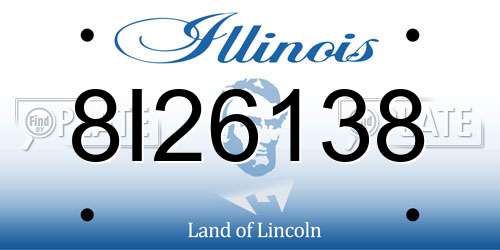 8I26138 Illinois License Plate