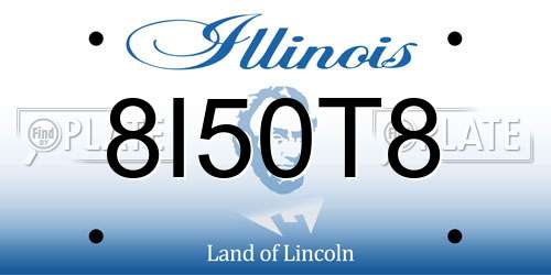 8I50T8 Illinois License Plate