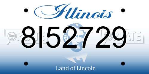 8I52729 Illinois License Plate