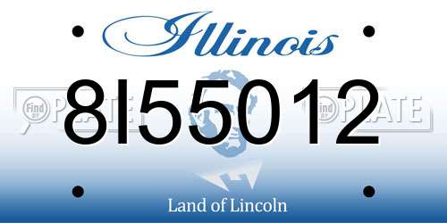 8I55012 Illinois License Plate