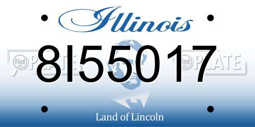 8I55017 Illinois License Plate