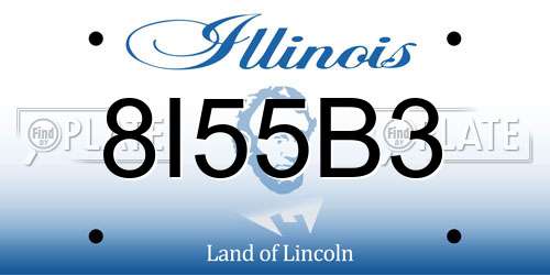 8I55B3 Illinois License Plate