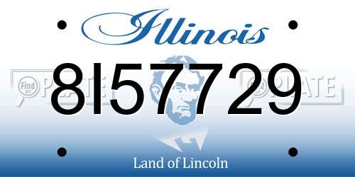 8I57729 Illinois License Plate