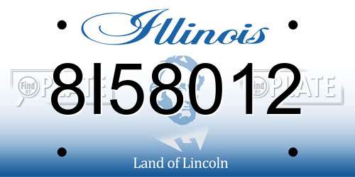 8I58012 Illinois License Plate