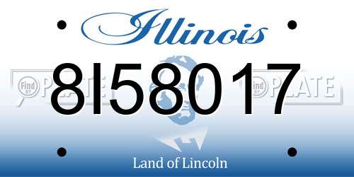 8I58017 Illinois License Plate