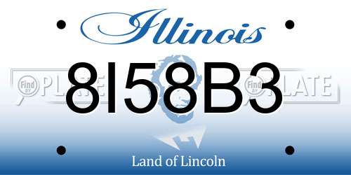 8I58B3 Illinois License Plate