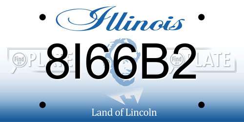 8I66B2 Illinois License Plate