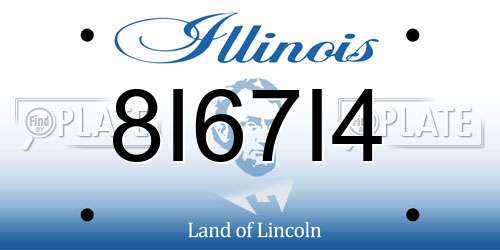 8I67I4 Illinois License Plate