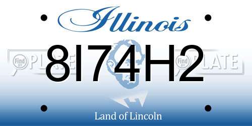 8I74H2 Illinois License Plate