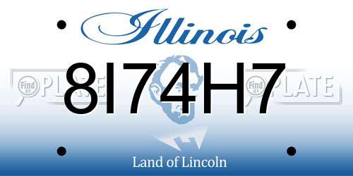 8I74H7 Illinois License Plate