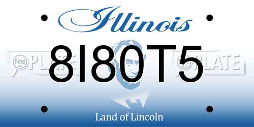 8I80T5 Illinois License Plate