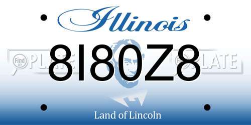 8I80Z8 Illinois License Plate