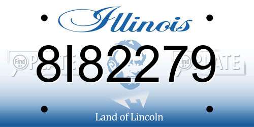 8I82279 Illinois License Plate