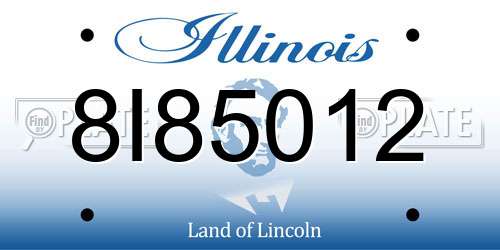 8I85012 Illinois License Plate