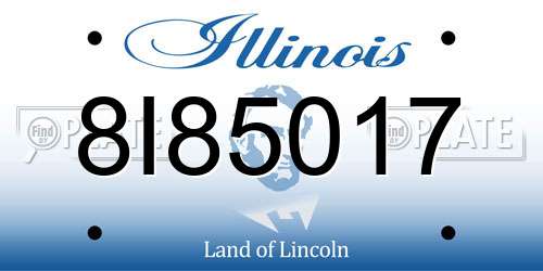 8I85017 Illinois License Plate