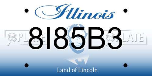 8I85B3 Illinois License Plate