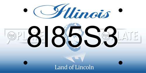 8I85S3 Illinois License Plate