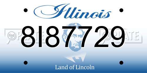8I87729 Illinois License Plate