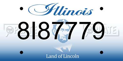 8I87779 Illinois License Plate
