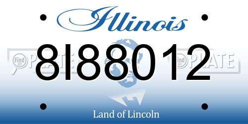8I88012 Illinois License Plate