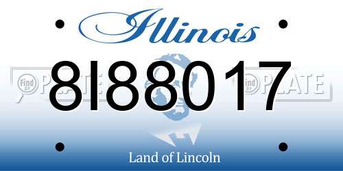 8I88017 Illinois License Plate