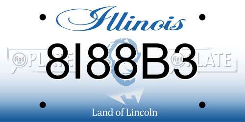 8I88B3 Illinois License Plate
