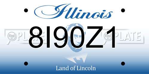 8I90Z1 Illinois License Plate