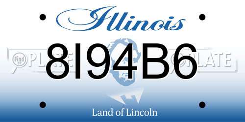 8I94B6 Illinois License Plate