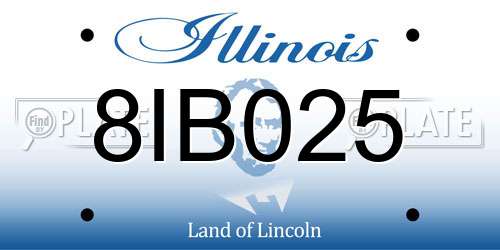 8IB025 Illinois License Plate