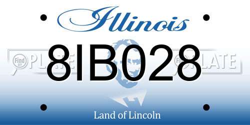 8IB028 Illinois License Plate