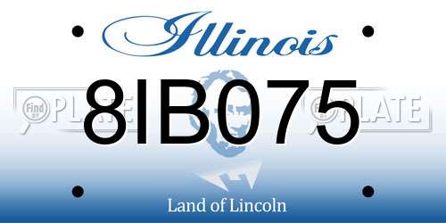 8IB075 Illinois License Plate