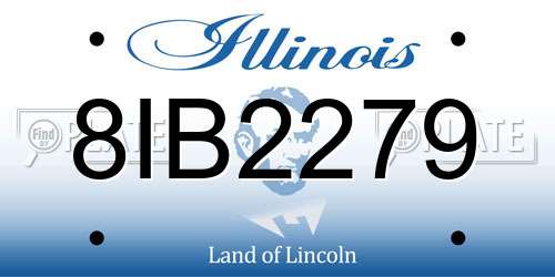 8IB2279 Illinois License Plate