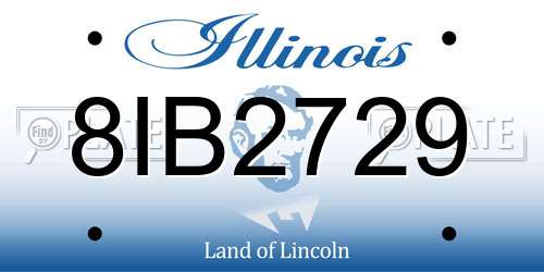 8IB2729 Illinois License Plate