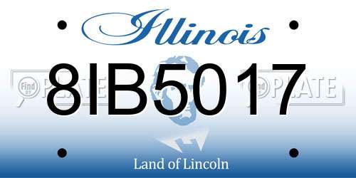 8IB5017 Illinois License Plate